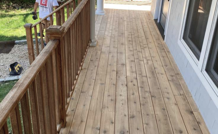 Natural cedar home before restoration 3
