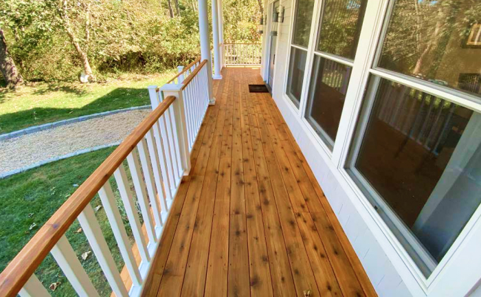 Natural cedar home after restoration 3